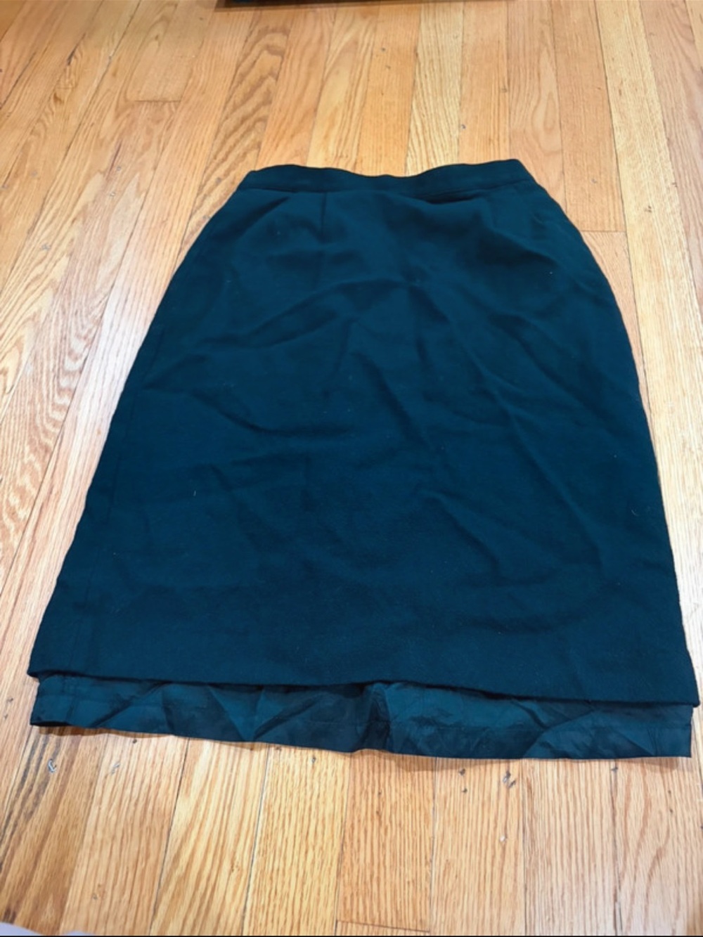 Black wool pencil skirt